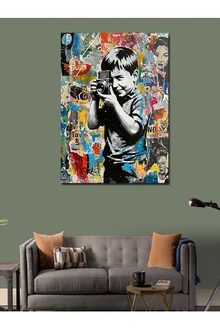 Kanvas Tablo Fotoğraf Çeken Çocuk Ve Sanat 70cmx100cm
