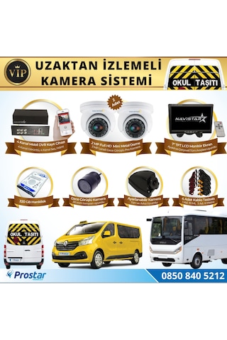 Profesyonel Servis Araç Kamera Seti 4 Kameralı Kayıtlı 320 GB Ha