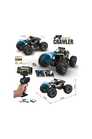Uzaktan Kumandalı Full Fonksiyon Sarjlı Rock Crawler 4x4 Kameralı Video Çeken Arazi Aracı 25 Cm