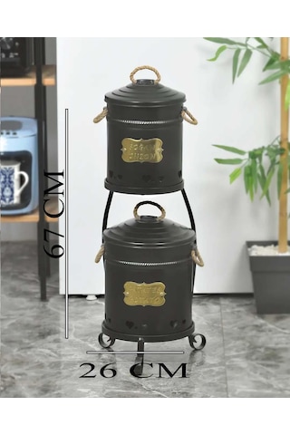 Patates Soğan Kovası 2 Katlı Siyah Renk Siyah