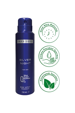Free Love Silver Night Erkek Deodorant 150 ML