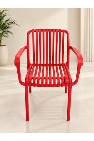 Paris Model Kırmızı Plastik Sandalye 4'lü Paket