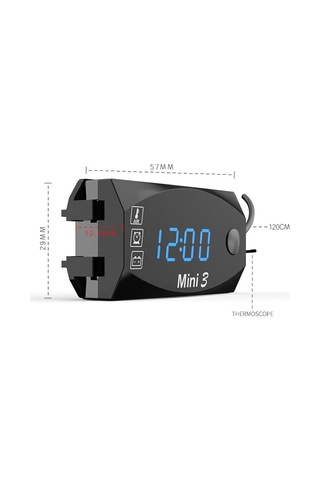 Gerilim Saat Ve Sıcaklık 3'ü 1 Arada Led Elektronik Metre Büyük Ekran Dijital Ekran Su Geçirmez Ve Toz Geçirmez Voltmetre Yeşil Işık Yeşil