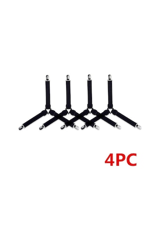 Black-4 Adet/takım Ayarlanabilir Elastik Yatak Çarşafı Kanepe Tutucu Masa Örtüsü Perde Üçgen Yatak Çarşafı Klip Ev Düzenleme Araçları