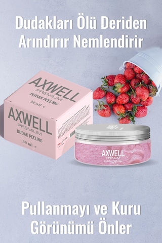 Axwell Premium Çilek Aromalı Dudak Bakım Peelingi 30 ML