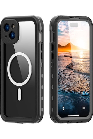 Ardemix Apple iPhone 15 Plus Uyumlu 1-1 Su Geçirmez Kılıf-siyah Siyah