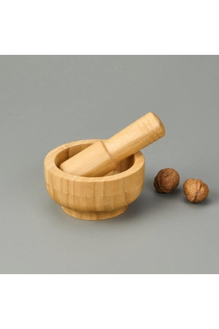 Bambu Havan Sarımsak Döveceği Ahşap