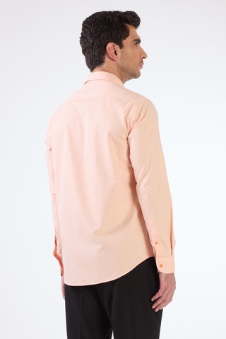 Somon Erkek Slim Fit Düz Brent Düğmeli Yaka Uzun Kol Gömlek - 102484 Somon