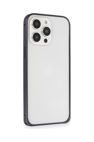 Joko - 128 - İphone 15 Pro Max Kılıf Metal Bumper Magneticsafe Kapak - Edntrend - - Lacivert