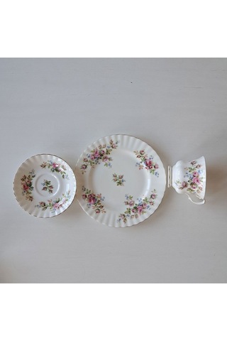Moss Rose Bone China Trio Çay Fincanı 3 Parça 200 Ml