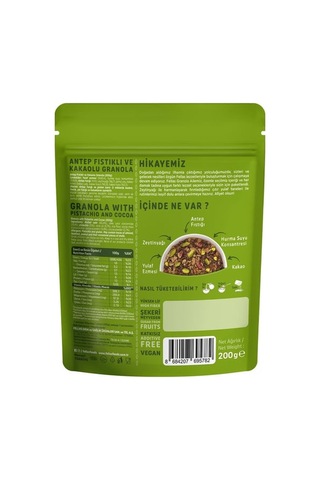 Fellas Granola - Antep Fıstığı & Kakao 200gr 10'li Paket
