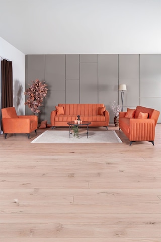 Kilim Mobilya Linda Koltuk Takımı 3 3 B Turuncu