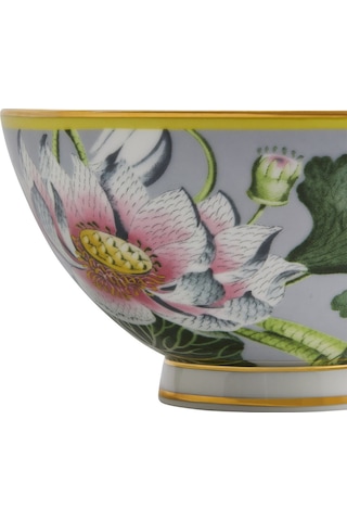 Wedgwood Wonderlust Nilüfer Hediye Kasesi, Lüks 22 Ayar Altın Jantlı Kemik Çini Dekoratif Tabak & Kaseler Çok Renkli