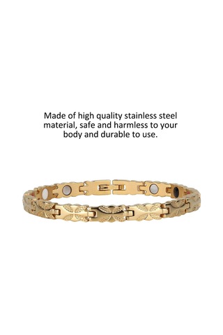 Tenfowee Stainless Steel Kadın Bileklik - Altın Renkli Çiçek Desenli, Dayanıklı Ve Renk Tutucu, Modern Stilde Günlük Kıyafetlere Uyumlu Hediyelik Gold