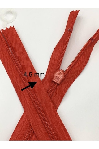 Gizli Elbise Fermuarı / Ekstra Kalın Diş / 70 Cm Kırmızı
