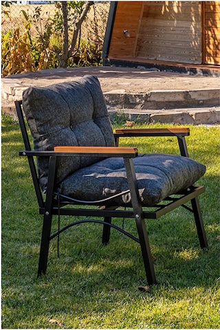 Btkconsept Tarz Model 2+1+1 Masa Bahçe Balkon Takımı Antrasit Gri