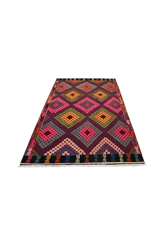 Kilim Antik El Dokuması Otantik Bergama İzmir Yörük Yün Cecim Kilimi 0144 - Yeni - Çok Renkli
