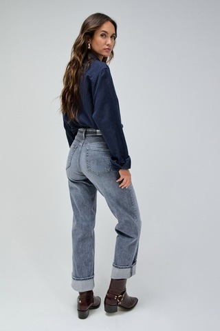 Salsa Jeans Gri Kadın Eskitme Denim Pantolon 21008610-faith Straight