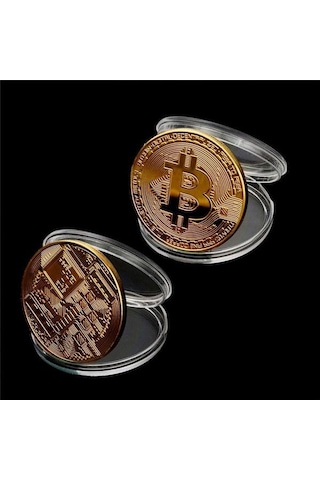 Şık Dekoratif Hediyelik Hatıra Kripto Bitcoin Sergi Objesi Süs Eşyası Vitrin Süsü