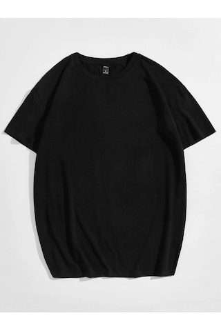 Erkek Siyah Oversize Hawaii Baskılı T-shirt Siyah-68437