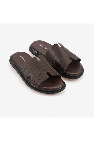 Kemal Tanca Erkek Kauçuk Tabanlı Comfort Günlük Terlik 110 Kahverengi