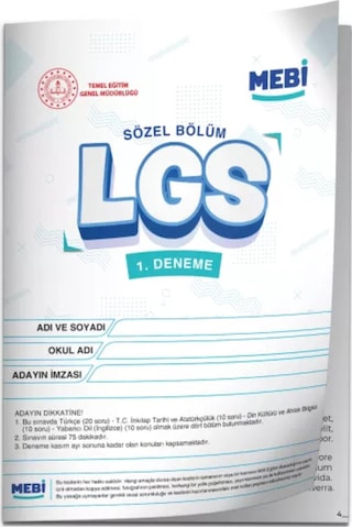 2026 LGS 8.sınıf Meb Online Türkiye Geneli 1. Deneme (Sayısal–SÖZEL) Birebir Pdf Baskı Ücreti