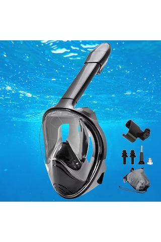Şnorkel Dalış Maskesi Full Face Tam Deniz Altı Keşif Maskesi