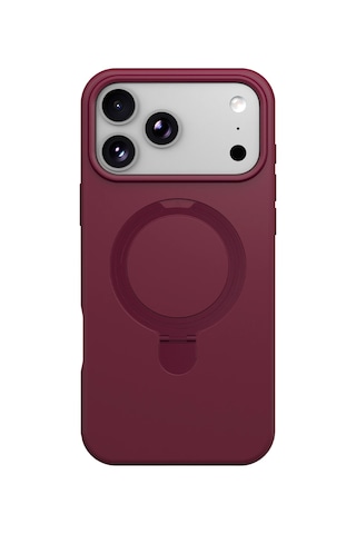 Newface Apple Uyumlu iPhone 18 Pro Regal Magsafe Standlı Kapak - Bordo Diğer