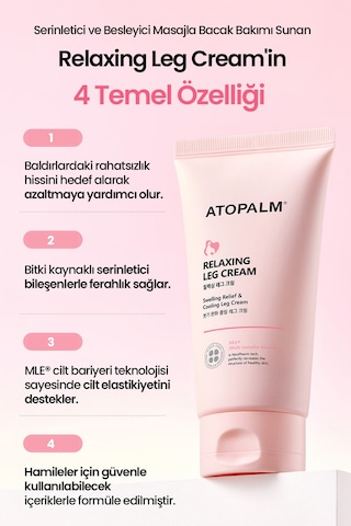 Hamilelere Özel Nemle Rahatlatıcı Serinletici Krem Atopalm Maternity Care Relaxing Leg Cream