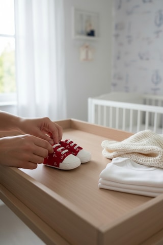 Balbeybi Bebek Deniz Çapalı Figürlü Spor Ayakkabı Kaydırmaz Taban İlk Adım Sneaker Ortopedik Hafif Günlük Kırmızı