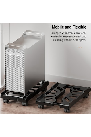 Xindoker Masaüstü Bilgisayar Kasası Taşıyıcı: Ev Ofis Kullanıma Uygun, Yüksekliği Ayarlanabilir, Tekerlekli, Soğutucu Delikli, Siyah Beyaz