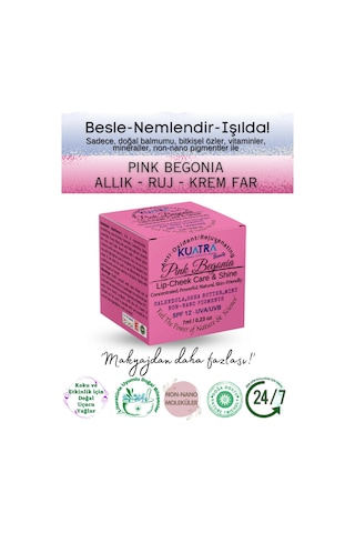 Kuatra Pink Begonia Nemlendirici Işıltı Veren Balm 7 ML
