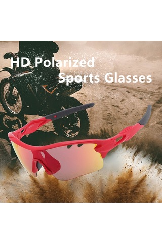 3-10 Yaş Çocuk Spor Polarize Güneş Gözlüğü 3 Değiştirilebilir Lensli Serin Bisiklet Uv Koruma Güneş Gözlüğü - Gök Mavisi Mavi