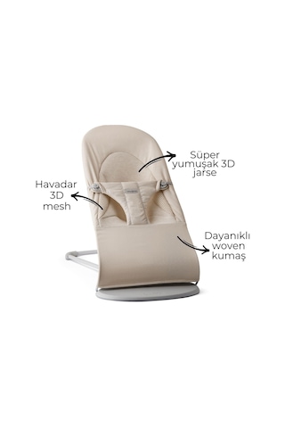 Babybjörn 2'li Set Balance Soft Woven Jersey Üçlü Kumaş Ana Kucağı & Kanguru Mini 3d Jersey Light Beige