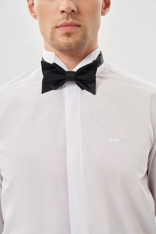 İmza Beyaz Uzun Kol Düz Bez Ayağı Ata Yaka Cepsiz Pamuklu Basic Slim Fit Gömlek 1004250060 600 Beyaz