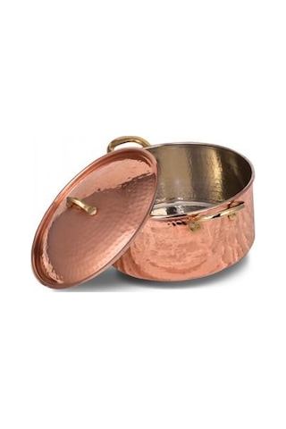 Turna Turna8155-1 El Dövmesi Kırmızı Bakır İtalyan Tencere 6 No 26 Cm
