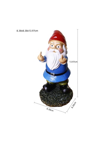 Reçine Bahçe Cüceleri, Dış Mekan Cüceleri, Çift Orta Parmaklar, 5,5 İnç 13,97 Cm , Veranda Dekorasyonları, Eve Taşınma Hediyesi Mavi