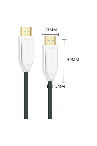 Novahub 2.0 Sürümü Hdmı Fiber Optik Hat 4k Ultra Yüksek Net Çizgi Monitör Bağlantı Kablosu, Uzunluk: 10m Beyaz, Güçlü Optik Performans
