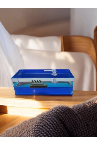 Titanik Figürlü Batmayan Akvaryum Şişe Şeklinde Batmayan Gemi