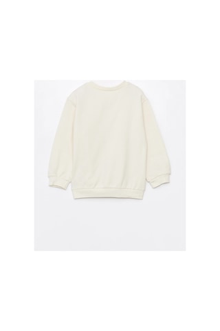 LC Waikiki Bisiklet Yaka Uzun Kollu Kız Bebek Sweatshirt Ve Eşofman Alt 2'li Takım Ecru