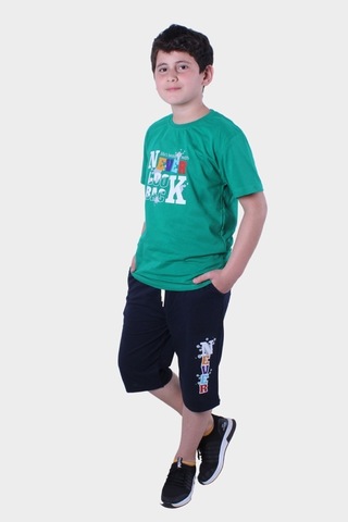 Fyk Kids Erkek Çocuk Alt-üst Kapri-tişört Takım Yeşil