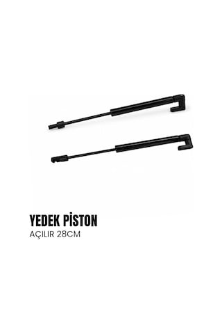 Pistonlu Karavan Camı İçin 28cm Açılır Cam Pistonu - İkili Set-2055 Siyah