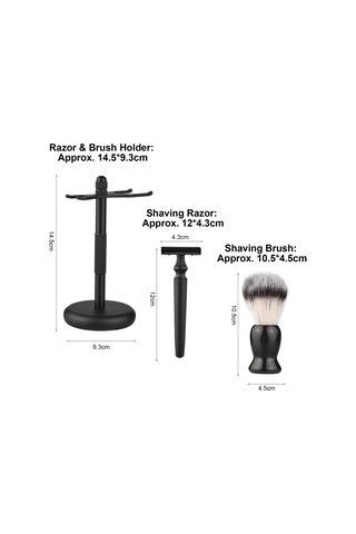 Gajeena Erkek Tıraş Seti - Paslanmaz Çelik Sakal Fırçası Ve Jilet Standı İle Şık Tasarım