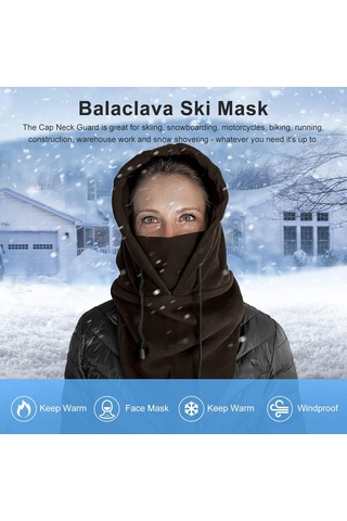 Erkek Kış Şapkası, Kahverengi Maske, Balaklava, Açık Hava Sporları Diğer