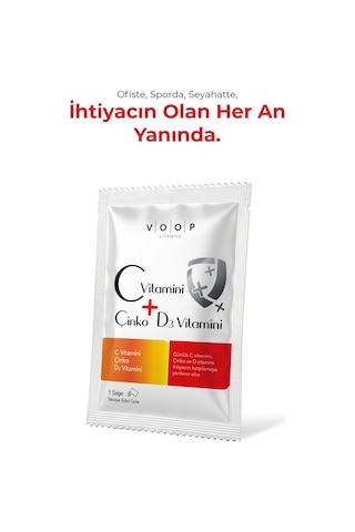 Voop C Vitamini D3 Vitamini ve Çinko 20 Saşe
