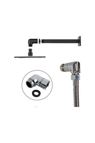 Kangvka Banyo Duşu Kolu Açısı Değiştirici 90 Derece Bakır Adaptörü - G 1/2" Bağlantı, 360 Döner, Basıncı/kanatmayı Engellemez, Araçsız Kurulum