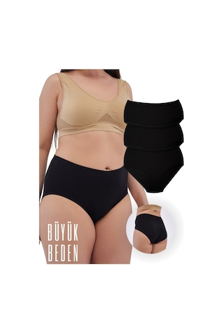 Alya Underwear Kadın Battal Külot - 3 Adet Siyah 8xl, 9xl, 10xl Siyah