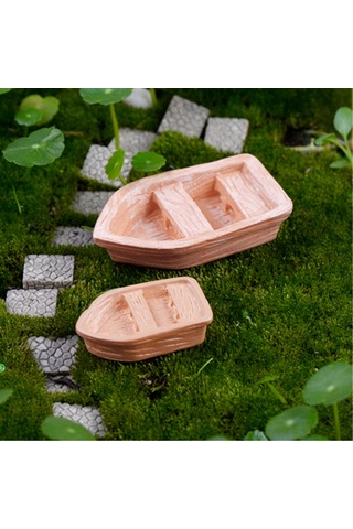 Sones Retro Ahşap Tekne Modeli Reçine El Sanatları Aksesuarları, Boyut: Büyük