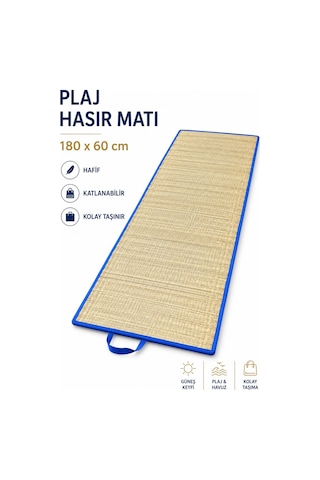 Hasır Mat 3'lü,kamp Matı 60x180 Cm Krem