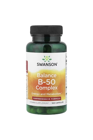 Swanson Balance B-50 Vitamin B Complex Energy And Metabolism 100 Caps